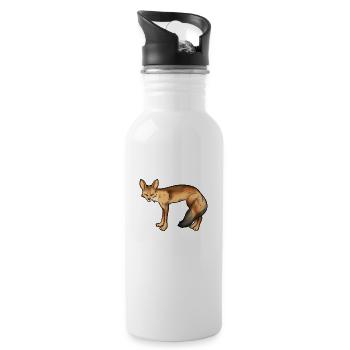Drawing of a Bengal fox - Water bottle with straw - white - Right