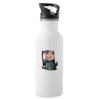 Mignon Chat Grim Reaper - Gourde avec paille intégrée - blanc - Droite