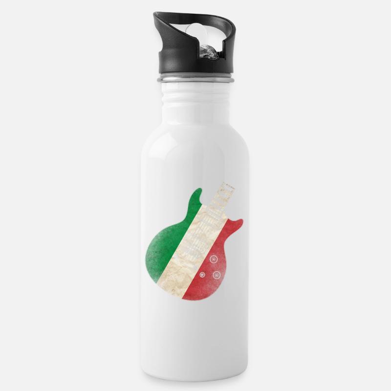 Italie Flag Guitare - Gourde avec paille intégrée - blanc