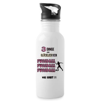Fussball Fans Fußballfan Frauenfussball Fußball - Trinkflasche mit integriertem Trinkhalm - Weiß - Rechts
