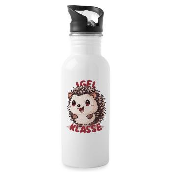 Süßes Igelklasse Grundschule Klassentier - Trinkflasche mit integriertem Trinkhalm - Weiß - Rechts