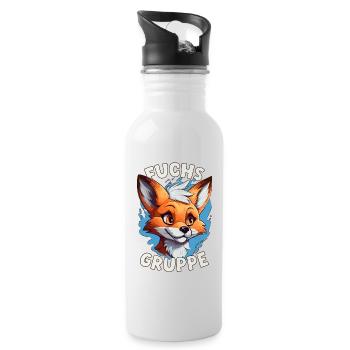 Cartoon Fuchsgruppe Kindergarten Gruppentier - Trinkflasche mit integriertem Trinkhalm - Weiß - Rechts