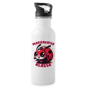 Süßes Marienkäferklasse Grundschule Klassentier - Trinkflasche mit integriertem Trinkhalm - Weiß - Rechts