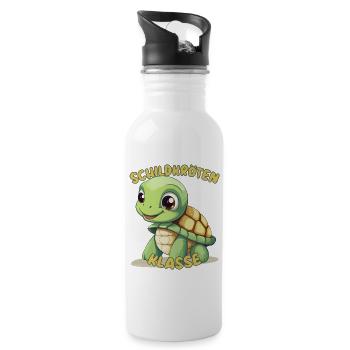 Süßes Schildkrötenklasse Grundschule Klassentier - Trinkflasche mit integriertem Trinkhalm - Weiß - Rechts