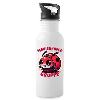 Süßes Marienkäfergruppe Kindergarten Gruppentier - Trinkflasche mit integriertem Trinkhalm - Weiß - Rechts