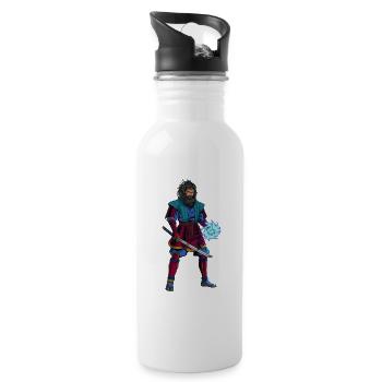 Japanischer Gott Susanoo - Trinkflasche mit integriertem Trinkhalm - Weiß - Rechts