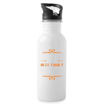 Stolzer Onkel Spruch Familie - Trinkflasche mit integriertem Trinkhalm - Weiß - Rechts
