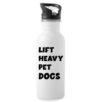 Lift Heavy Pet Dogs - Trinkflasche mit integriertem Trinkhalm - Weiß - Rechts