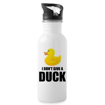 I don't give a Duck - Trinkflasche mit integriertem Trinkhalm - Weiß - Rechts
