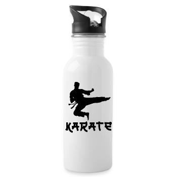 Karaté - Gourde avec paille intégrée - blanc - Droite