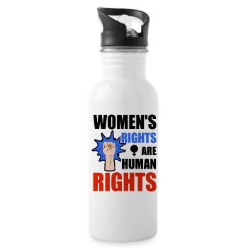 Women's rights are human rights - Water bottle with straw - white - Right