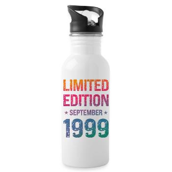 Limited Edition 25 Geburtstag Party Jahrgang 1999 - Trinkflasche mit integriertem Trinkhalm - Weiß - Rechts