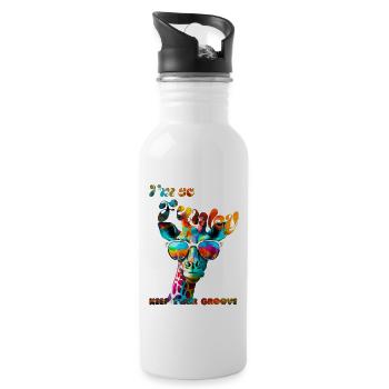 I'm so Funky. Keep your groove. Giraffe - Water bottle with straw - white - Right