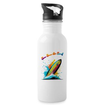 Sea sun & surf - Gourde avec paille intégrée - blanc - Droite