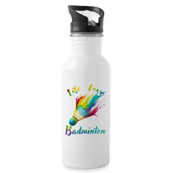 life love badminton - Gourde avec paille intégrée - blanc - Droite