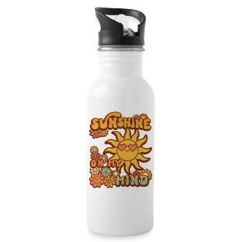 Sunshine on my mind - Trinkflasche mit integriertem Trinkhalm - Weiß - Rechts