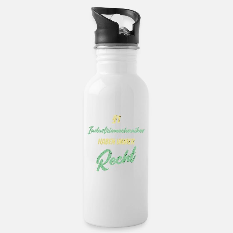 §1 Industriemechaniker haben immer Recht - Trinkflasche mit integriertem Trinkhalm - Weiß