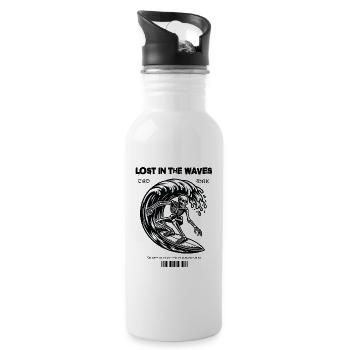 Lost in the Waves Surfing Skeleton - Gourde avec paille intégrée - blanc - Droite