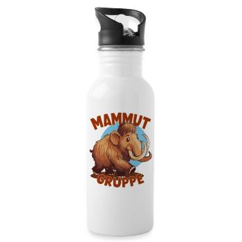 Comic Mammutgruppe Kindergarten Gruppentier - Trinkflasche mit integriertem Trinkhalm - Weiß - Rechts