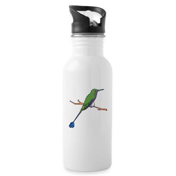 Kawaii Green-parted Flag Sylph - Water bottle with straw - white - Right