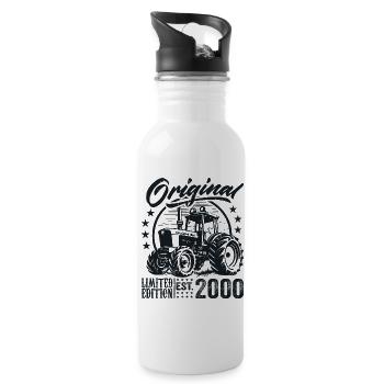 Original 2000 Anniversaire 2000 Fermier Tracteur - Gourde avec paille intégrée - blanc - Droite