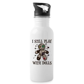 I Still play with Dolls - Water bottle with straw - white - Right