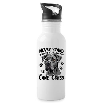Cane Corso Italiano Cadeau drôle de Cane Corso - Gourde avec paille intégrée - blanc - Droite