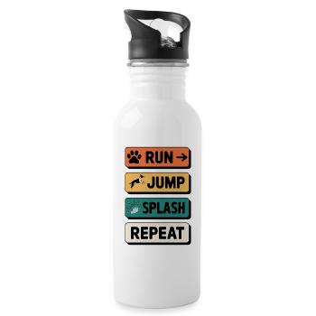 Dock Diving Saying Dog Diving Dock Diving Gift - Water bottle with straw - white - Right