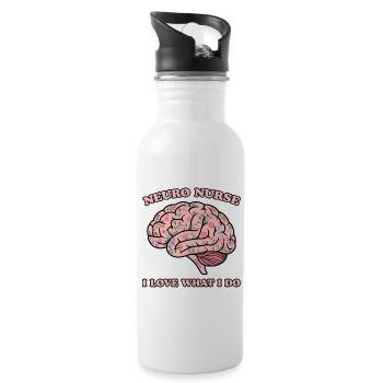 Neuro Nurse Nurse Neurology Gift - Water bottle with straw - white - Right