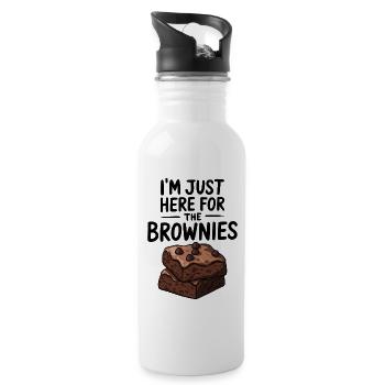 Brownies Spruch Gebäck Lustiges Brownie Geschenk - Trinkflasche mit integriertem Trinkhalm - Weiß - Rechts