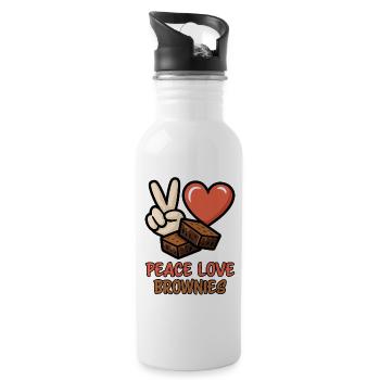 Brownies Spruch Gebäck Lustiges Brownie Geschenk - Trinkflasche mit integriertem Trinkhalm - Weiß - Rechts
