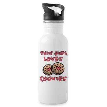 Cookies Disant Biscuits au Chocolat Cadeau de Cookie Drôle - Gourde avec paille intégrée - blanc - Droite