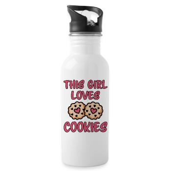 Cookies Disant Biscuits au Chocolat Cadeau de Cookie Drôle - Gourde avec paille intégrée - blanc - Droite