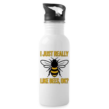 Bee Saying Beekeeper Bee Funny Bee Gift - Water bottle with straw - white - Right