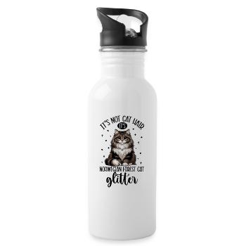 Chats Paillettes - Chat des forêts norvégiennes - Gourde avec paille intégrée - blanc - Droite