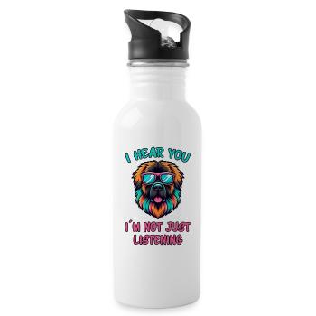 Leonberger Saying Funny Leonberger Gift - Water bottle with straw - white - Right
