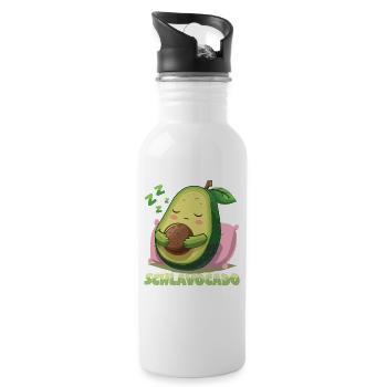 Schlavocado Avocado Offizielles Schlafshirt Schlaf - Trinkflasche mit integriertem Trinkhalm - Weiß - Rechts