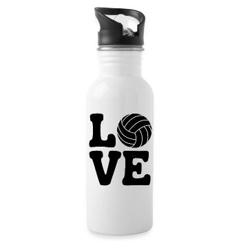 Volleyball Spruch Lustiges Volleyball Geschenk - Trinkflasche mit integriertem Trinkhalm - Weiß - Rechts