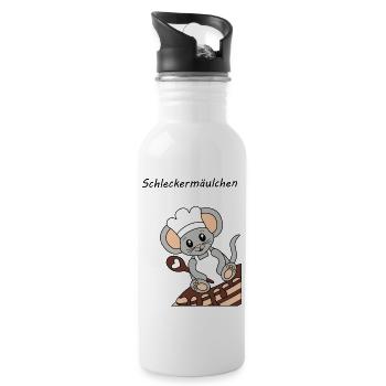 Schleckermaeulchen gross - Trinkflasche mit integriertem Trinkhalm - Weiß - Rechts