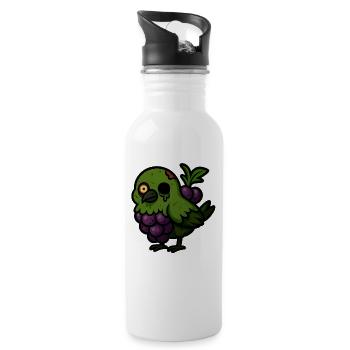 Zombie-Taube - Trinkflasche mit integriertem Trinkhalm - Weiß - Rechts