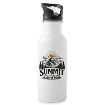 Summit State of Mind | Hiking Design - Trinkflasche mit integriertem Trinkhalm - Weiß - Rechts
