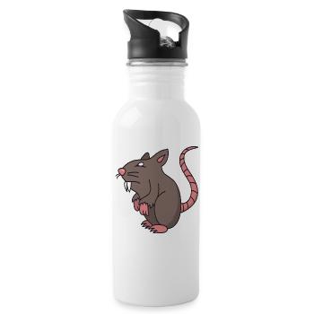 Ratte - Trinkflasche mit integriertem Trinkhalm - Weiß - Rechts