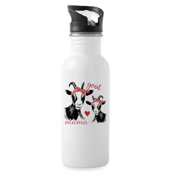 Goat Mama - Water bottle with straw - white - Right