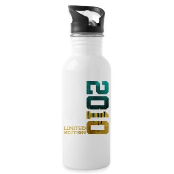 16. GEBURTSTAG LIMITED EDITION 2010 - Trinkflasche mit integriertem Trinkhalm - Weiß - Rechts