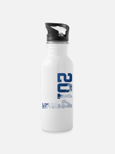 LIMITED EDITION 2014 12. GEBURTSTAG - Trinkflasche mit integriertem Trinkhalm - Weiß