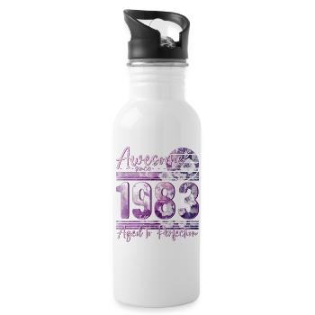 1983 Born birthday women - Water bottle with straw - white - Right