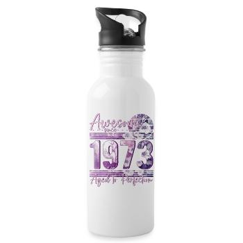 1973 Naissance femmes d’anniversaire - Gourde avec paille intégrée - blanc - Droite