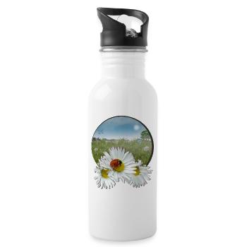 Summer meadow - Water bottle with straw - white - Right