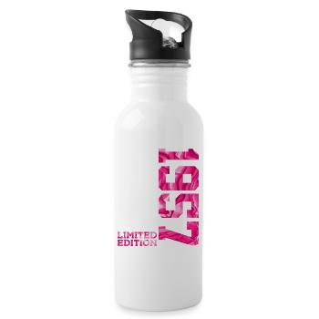69TH BIRTHDAY PINK LIMITED EDITION 1957 - Water bottle with straw - white - Right