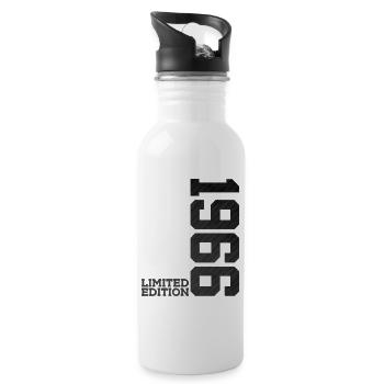 60. GEBURTSTAG LIMITED EDITION 1966 - Trinkflasche mit integriertem Trinkhalm - Weiß - Rechts